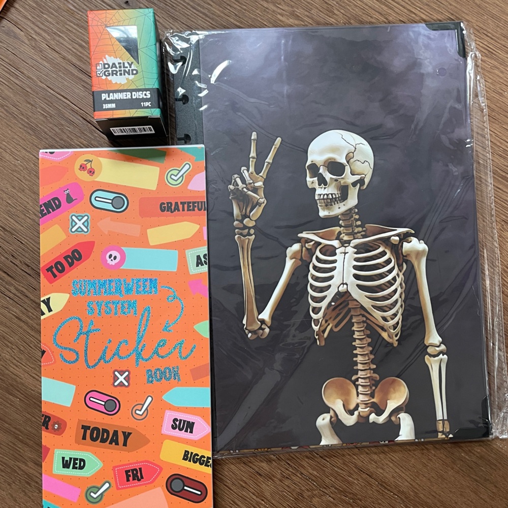 Daily Grind Planner-Summerween cover with sticker book